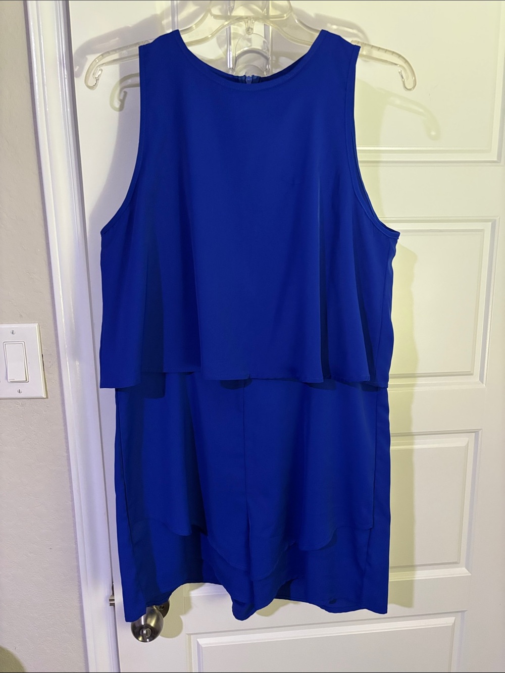 Sleeveless Layered Romper in Deep Blue